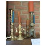 Lot of candle holders w/ candles
