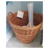 Tall Brown Wicker Laundry Basket