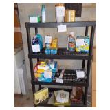 Black 4-shelf Plastic Shelving Unit