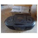 CD/Radio Boombox w Box of CDs