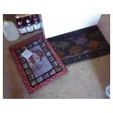 Lot of 2 door mats - Fish/Christmas