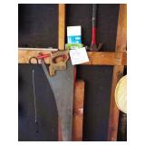 Lot of hand tools - Saws, hammer, nails
