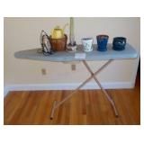 Ironing board, Iron and Flower pots