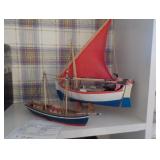Lot of 2 wooden model ships
