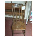 solid wood chair with high back