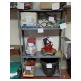 metal storage rack 4 shelves, no contents