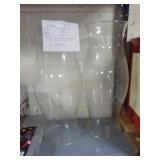 2 clear glass chimney / globes / votives