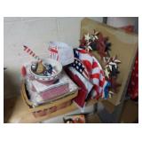 lot of 4th of July decor, plates, bowl, etc..