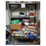 metal storage rack 4 shelves, no contents