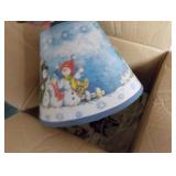 Snowman w/ 3 Huggers Lamp , new in box