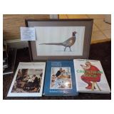 Pheasant Print & Norman Rockwell Books