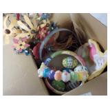 Easter decor, baskets, eggs, etc..