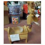 Wooden Reindeer Decor or Plant Stand