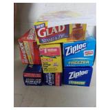 mostly new freezer ziploc bags and sandwich bags