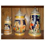 3 Beer Steins, 1 marked made in germany