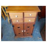Wood Cabinet w/Doors w/Heart & Drawers