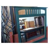 Wood Blue Trimmed Mirror