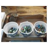 5 piece jars and marbles