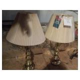 2 Brass Lamps &Shades