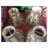 4 small black & white lamp shades