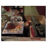 Box lot Harley Davidson items & Case Tractor