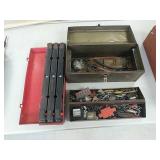 Lot - toolbox and contents, roadside emergency