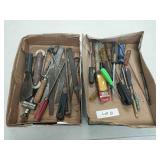 Lot - files, putty scrapes, screwdrivers and more