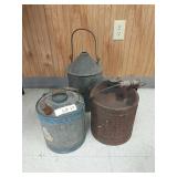 Lot - 3 miscellaneous oil gas cans