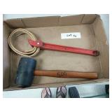 Rubber mallet and the Ridgid Tool Company pipe