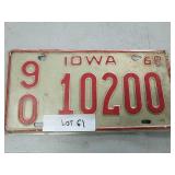 1968 Iowa license plate
