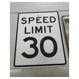 30 mile per hour speed limit sign