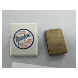 Vintage Zippo lighter and Mumford Sheet Metal
