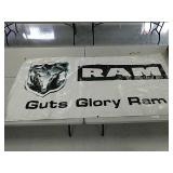 Dodge Ram guts glory ram Banner 95 in by 45 in