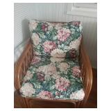 Rattan chair with cushions
