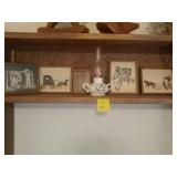 5 Amish pictures with candle lantern