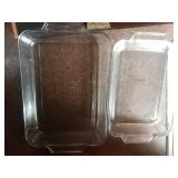 2 anchor glass pans 8x11 & 9x13