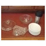 Small kitchen lot Glass lid. Glass bowl. 5 small