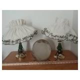Two lamps & makeup mirror