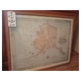 Framed picture of the state of Alaska