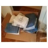 Box of linens and towels