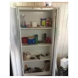 Metal cabinet with content