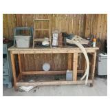 Workbench table with contents