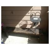 Small wooden bench and chair