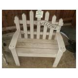 Small wooden welcome bench