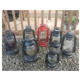 7 metal lanterns