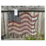 Metal American flag sign