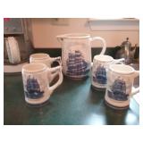 Pitcher and four mugs