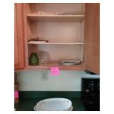 Three  serving plates  and  misc dishes
14 pieces