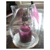 Candle with globe and dish