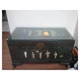 Trunk   45 wide x 21 deep x 25 tall   glass cover
